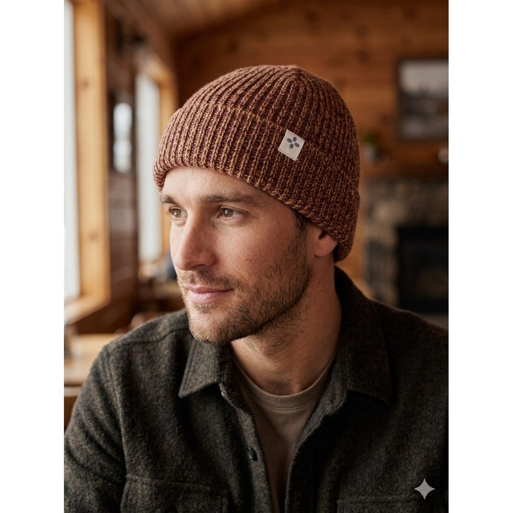 Sun + Stone Mens Mid Profile Ribbed Knit Beanie‎